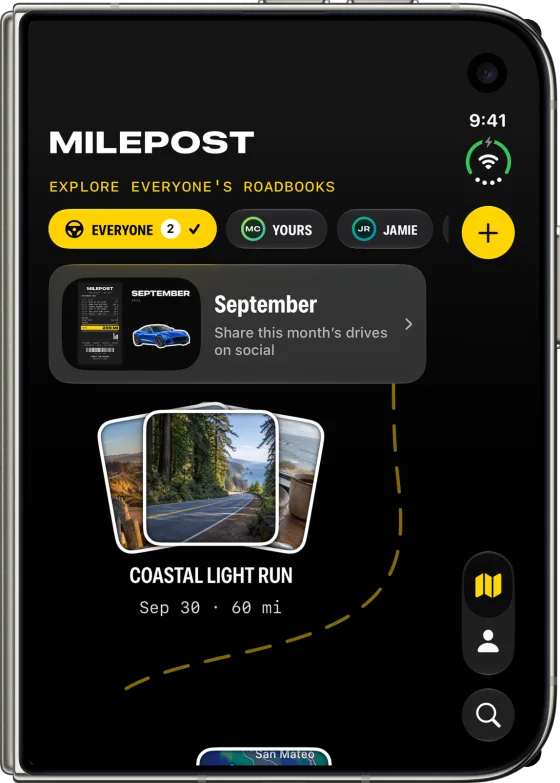 Milepost folded on iPhone Duo in Star White